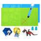 Set of blue and green silicone 3D pen template mats with embossed patterns