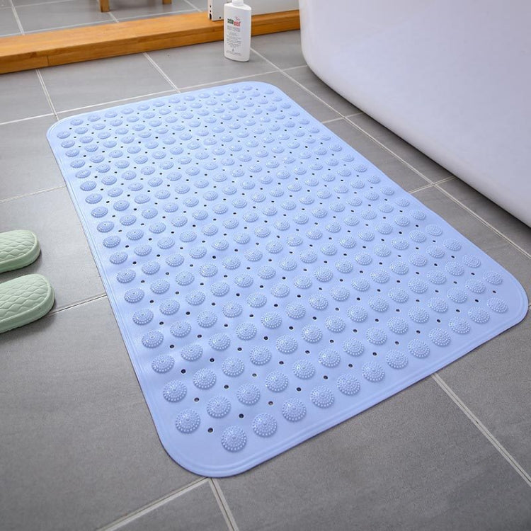 PVC bathroom non-slip mat, light blue, with raised massage bumps