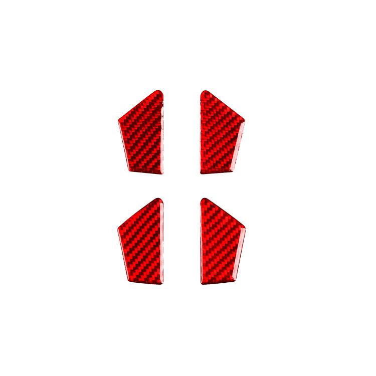 Set of four red carbon-fiber look inner door bowl stickers