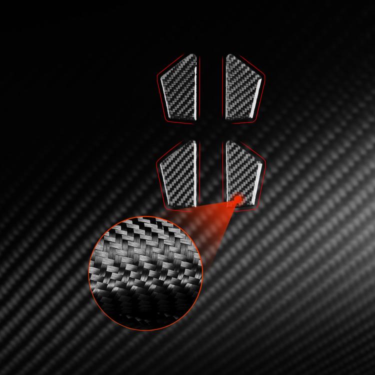 Carbon-fiber look inner door bowl stickers set with red border accents
