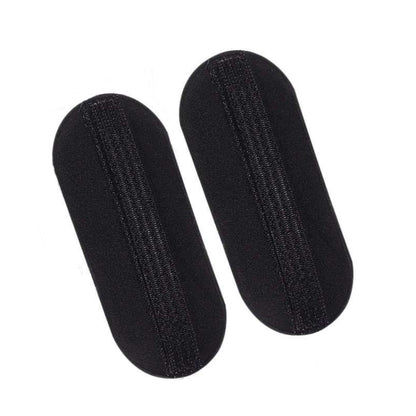 Pair of black sponge hairpin pads with oval shape for hair volume