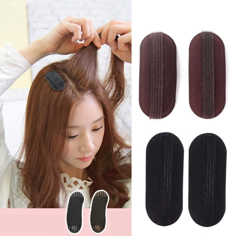Set of sponge hairpins with dark maroon and black oval pads