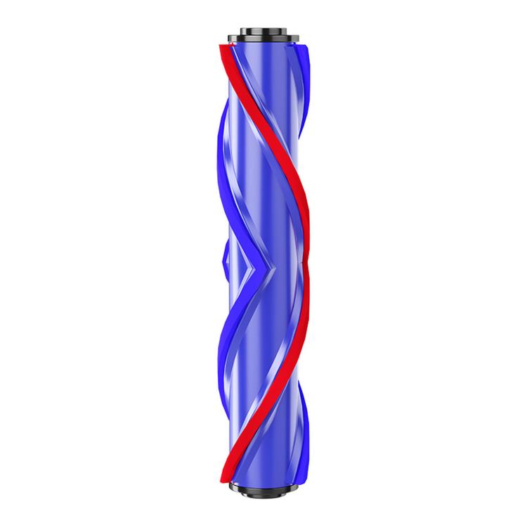 Blue V-shaped vacuum brush roller with red stripe accents