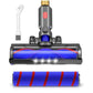Vacuum floor brush head with blue roller and red stripe brush roll