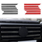 Grille decorative sticker set showing black and red carbon-fiber slat strips