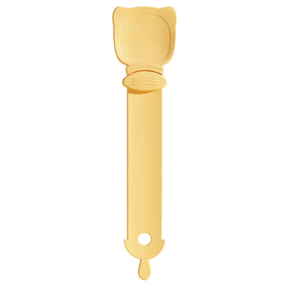 Cat Feeder Cat Strip Squeezer Pet Snack Minced Meat Feeding Spoon, Orange, Green, Beige