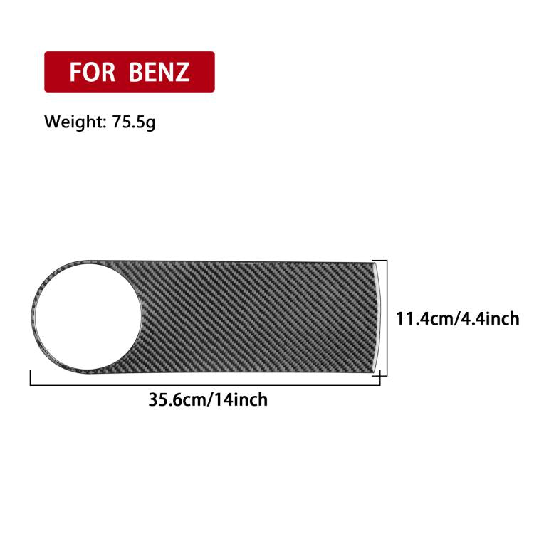 Carbon-fiber spare tire decoration sticker, black; round cutout, 35.6 x 11.4 cm