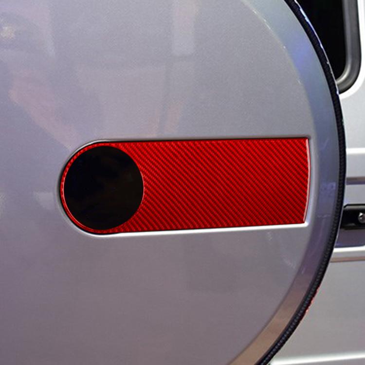 Carbon-fiber spare tire decoration sticker, red with red outline and round cutout