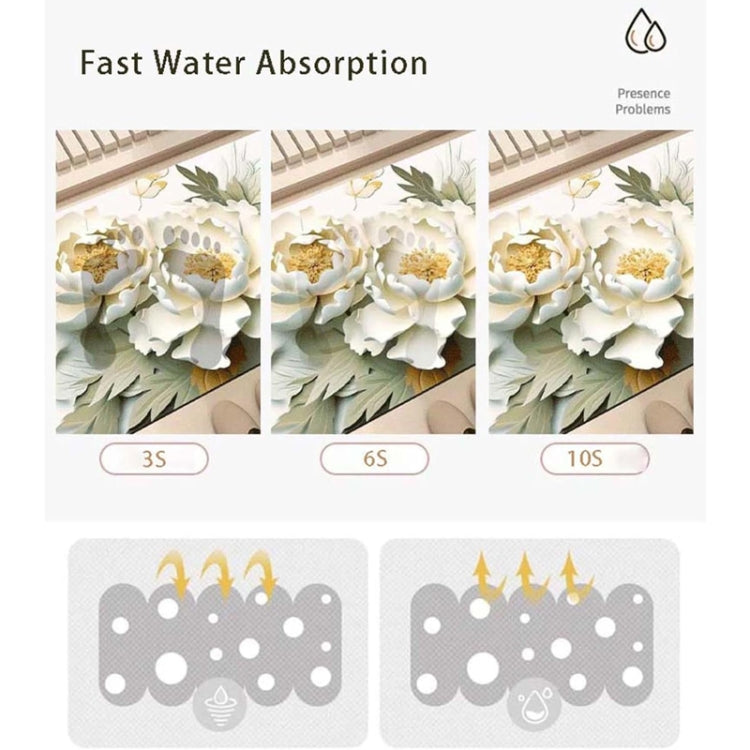 Diatom mud floor mat diagram for fast water absorption and splash control