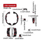 Fuel tank cap sticker kit layout with black and red design and size details