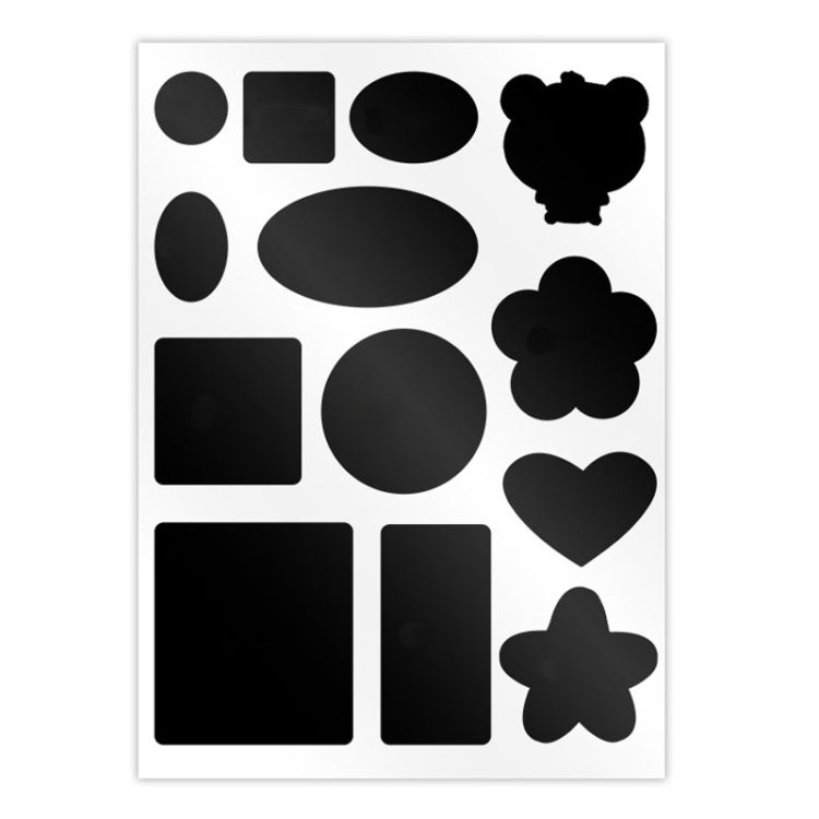 Self-adhesive fabric repair patch sticker sheet, dark assorted shapes