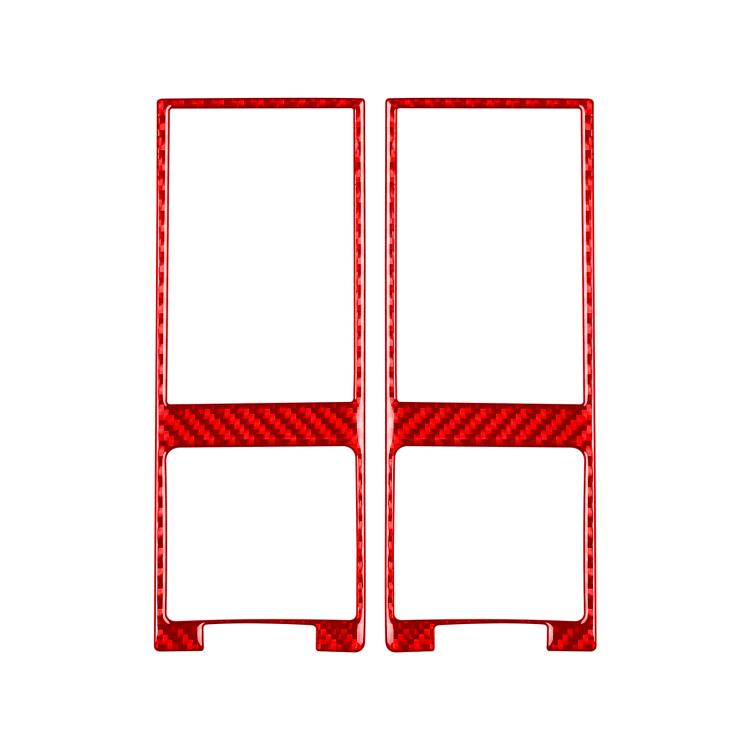 2-piece air vent trim stickers, red carbon-fiber pattern, two side pieces