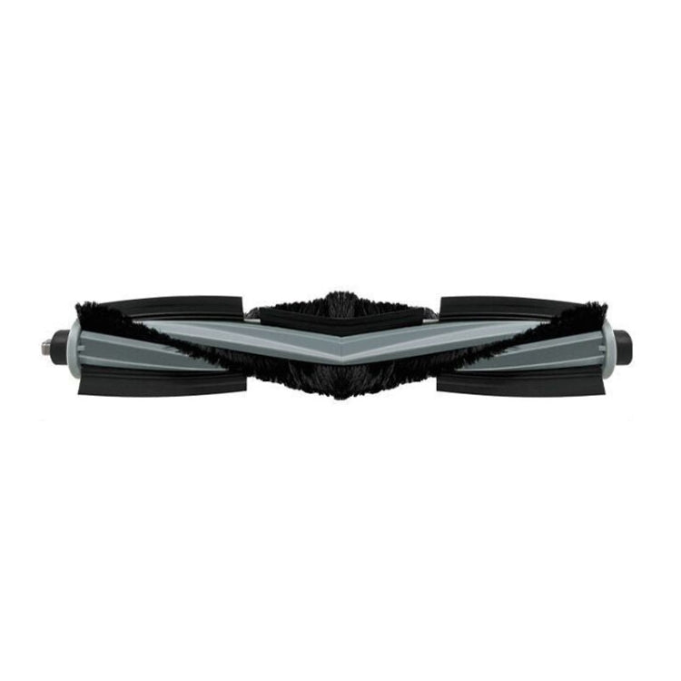 Vacuum roller brush with black bristles and gray end caps