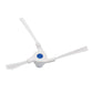 White vacuum side brush with three prongs and blue center hub