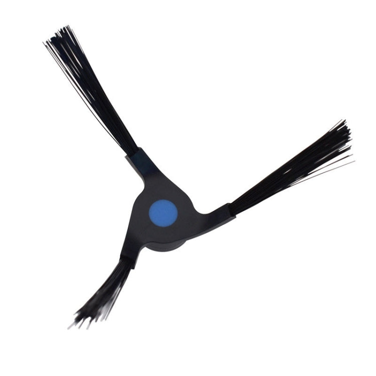 Black vacuum side brush with three prongs and blue center hub
