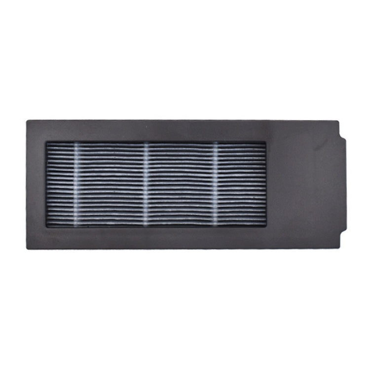 Vacuum air filter with dark frame and horizontal pleated ridges