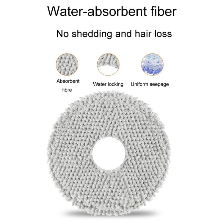 Gray microfiber mop pad with center hole for vacuum cleaning