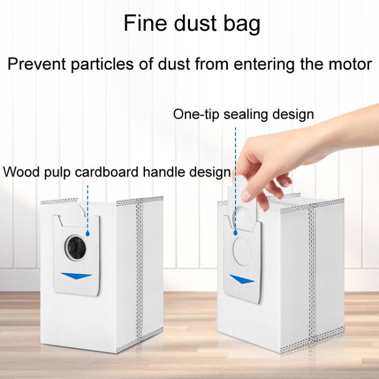 White vacuum dust bag with round opening and handle