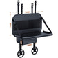 Black rear seat back storage bag with mesh panel and adjustable straps