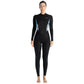 Ladies black full suit wetsuit with long sleeves and front zipper