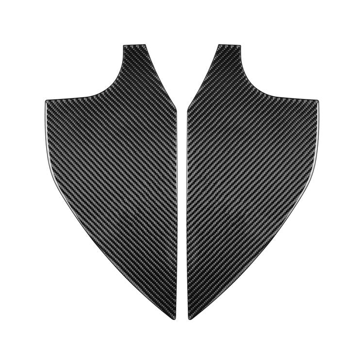 Door slot decorative sticker set, carbon-look black curved pieces