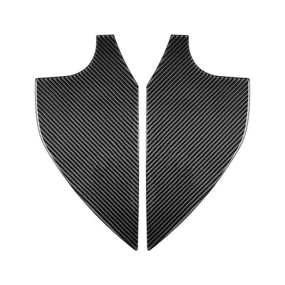 Door slot decorative sticker set, carbon-look black curved pieces