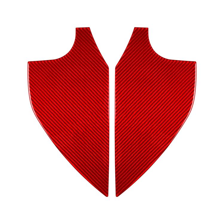 Door slot decorative sticker set, carbon-look red curved pieces