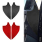 Door slot decorative sticker set, carbon-look black and red curved pieces