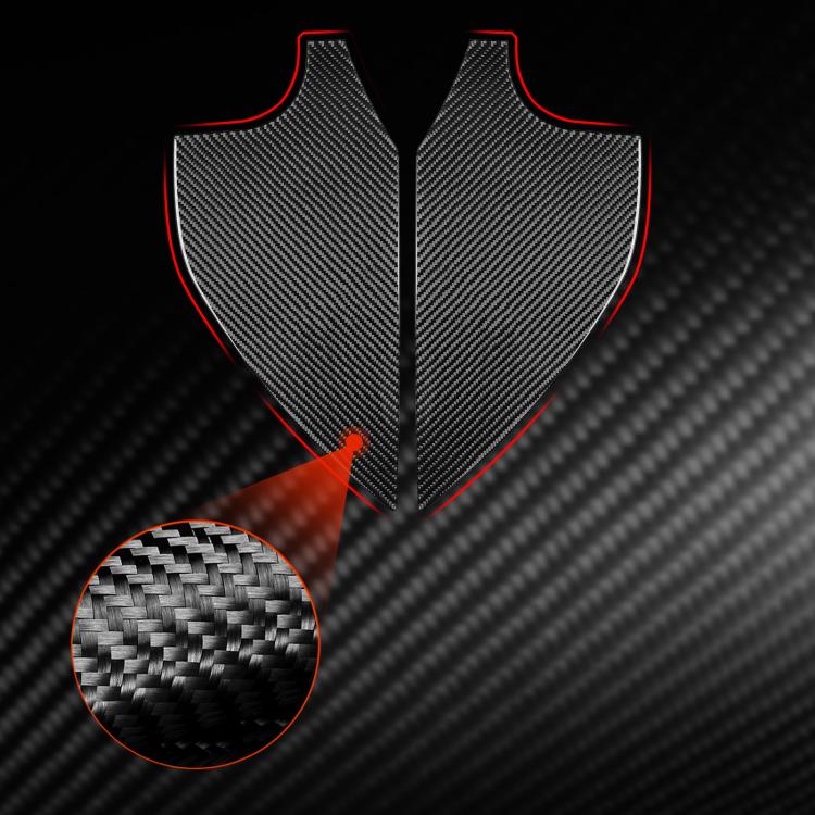 Door slot decorative sticker set, carbon-look black with red edge accents