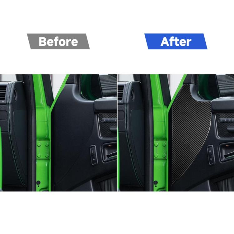 Carbon-look black door slot decorative sticker, applied to vehicle door panel
