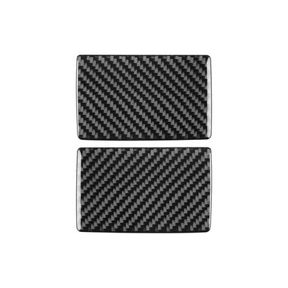 Carbon fiber style rear door ashtray sticker set, black, 2-piece rectangle design