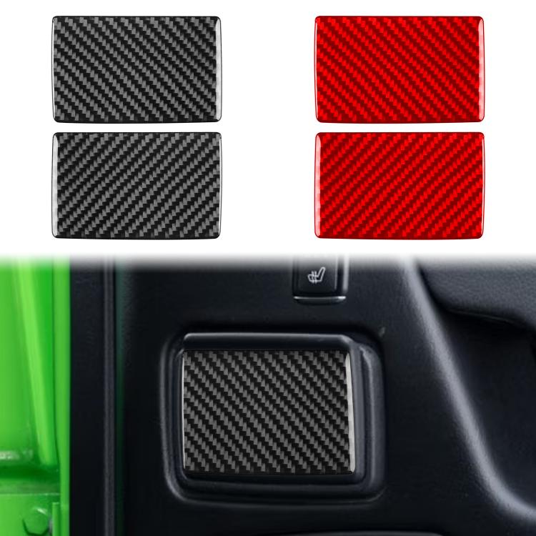 Pair of rear door ashtray stickers with carbon fiber texture, black and red