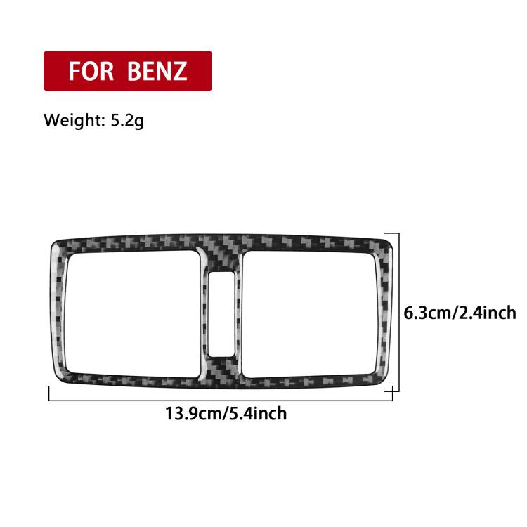Black carbon-fiber rear air vent trim set with two top covers and one bottom