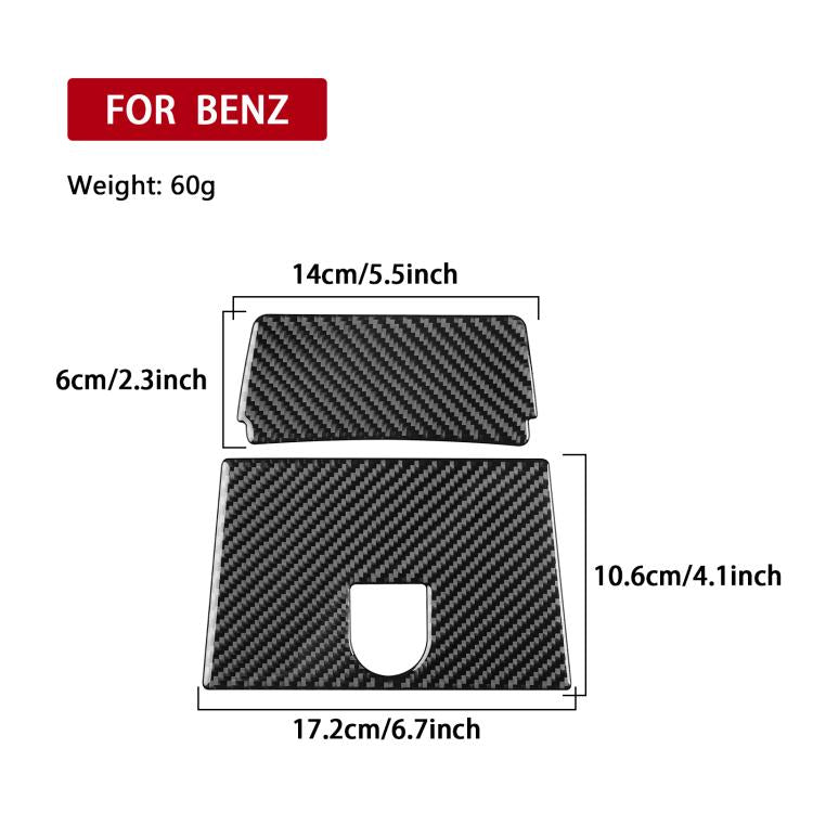 Black carbon-fiber rear central air vent trim sticker set, three piece