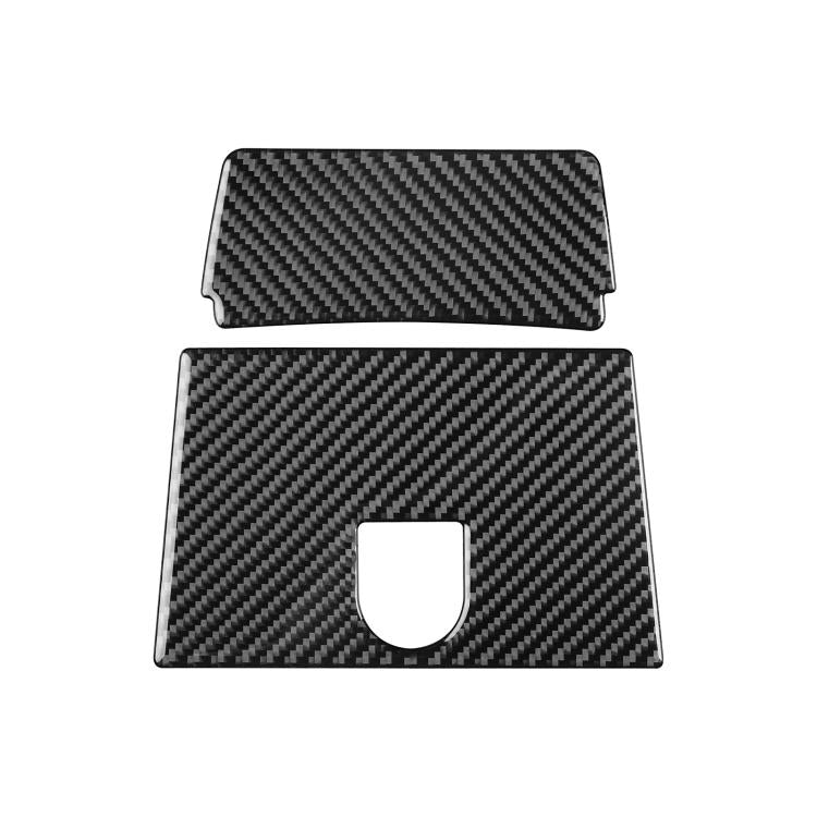 Black carbon-fiber look rear center decoration sticker set, two pieces with cutout