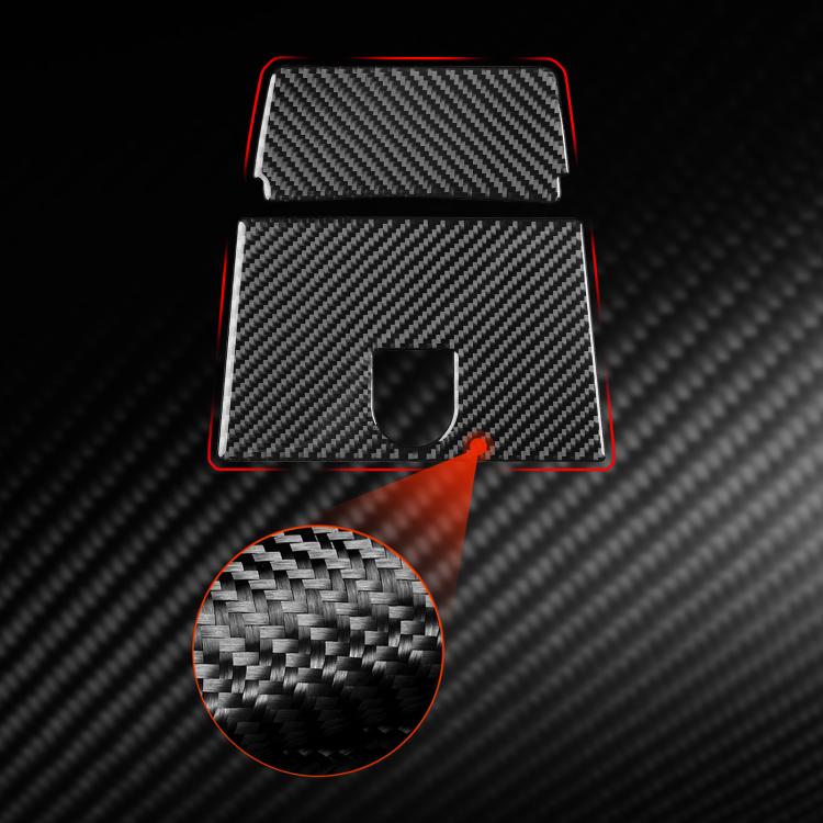 Black carbon-fiber rear center decoration sticker set, two cutouts, texture detail