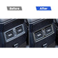 Dashboard rear air vent with black carbon-fiber trim sticker around vents