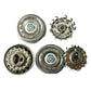 Replacement rotary shaver head set: foil cutters and metal drive gears