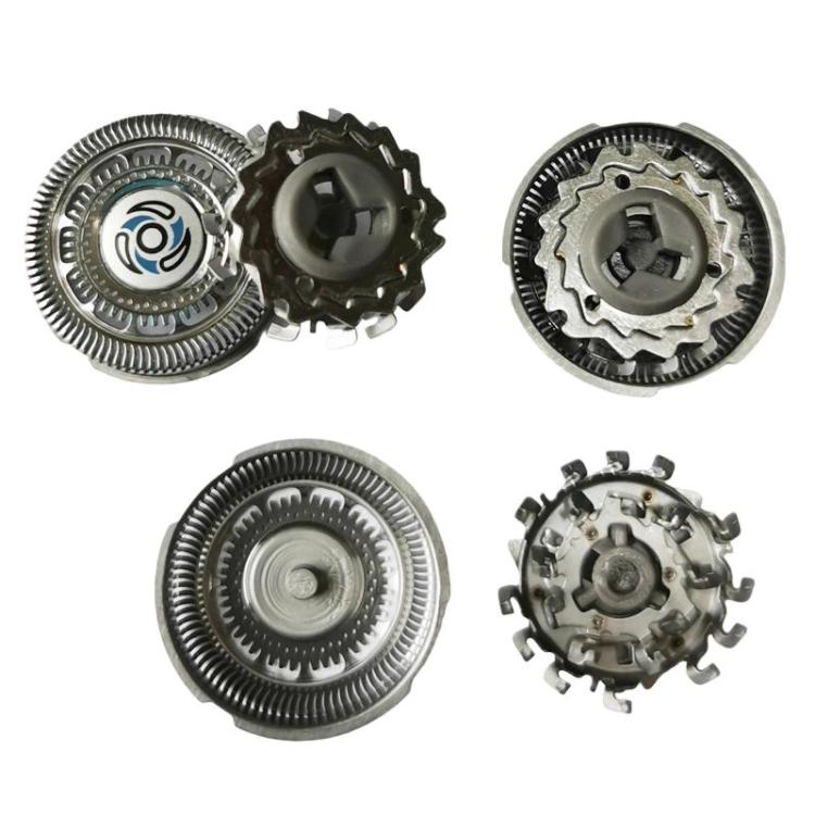 Replacement rotary shaver head set: two foil cutters and two metal drive gears