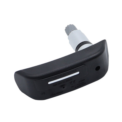 Motorcycle TPMS tire pressure sensor with black housing and metal valve stem