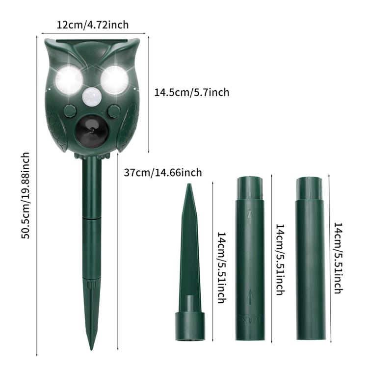 Five-Level Frequency-Adjustable Outdoor Ultrasonic Solar-Powered Animal Repellent, 709
