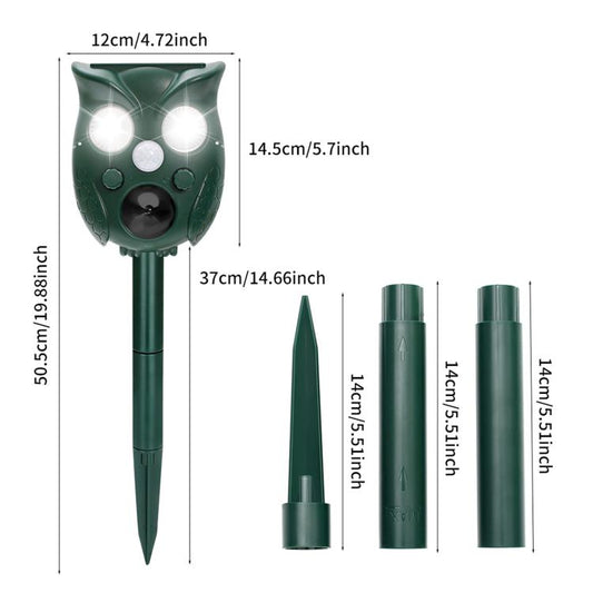 Five-Level Frequency-Adjustable Outdoor Ultrasonic Solar-Powered Animal Repellent, 709