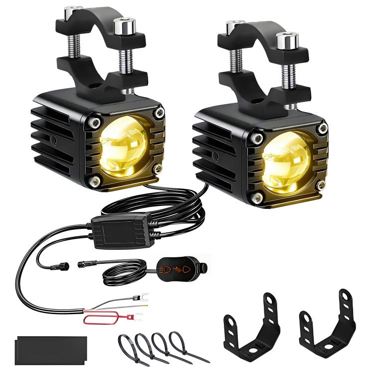 40W Motorcycle Wired Switch Integrated Waterproof Spotlight