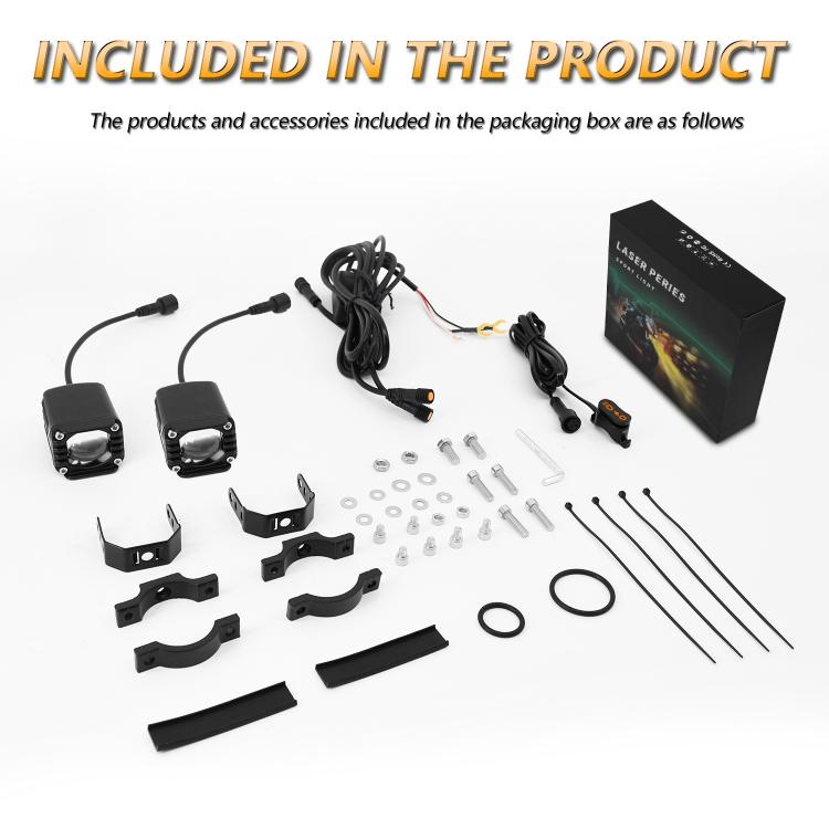 40W Motorcycle Wired Switch Integrated Waterproof Spotlight