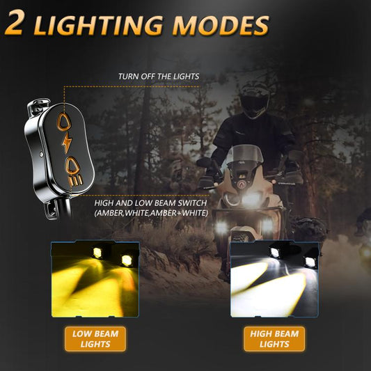 40W Motorcycle Wired Switch Integrated Waterproof Spotlight