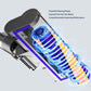 Vacuum soft brush head airflow channel with illuminated fan, blue and orange turbine