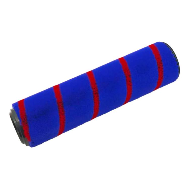 Soft brush bar roller with blue bristles and red stripe accents, for motorized floor head