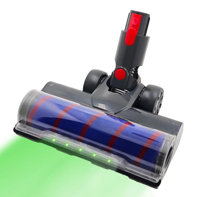 Motorized floor head floor brush with blue roller brush bar inside clear housing