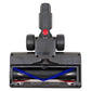 Motorized floor head brush bar with blue stripe roller under the clear suction head