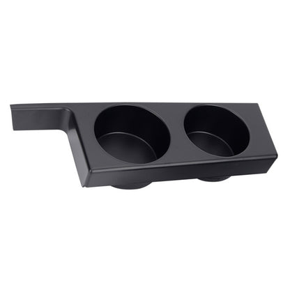 Black cup holder insert with two round openings for car center console